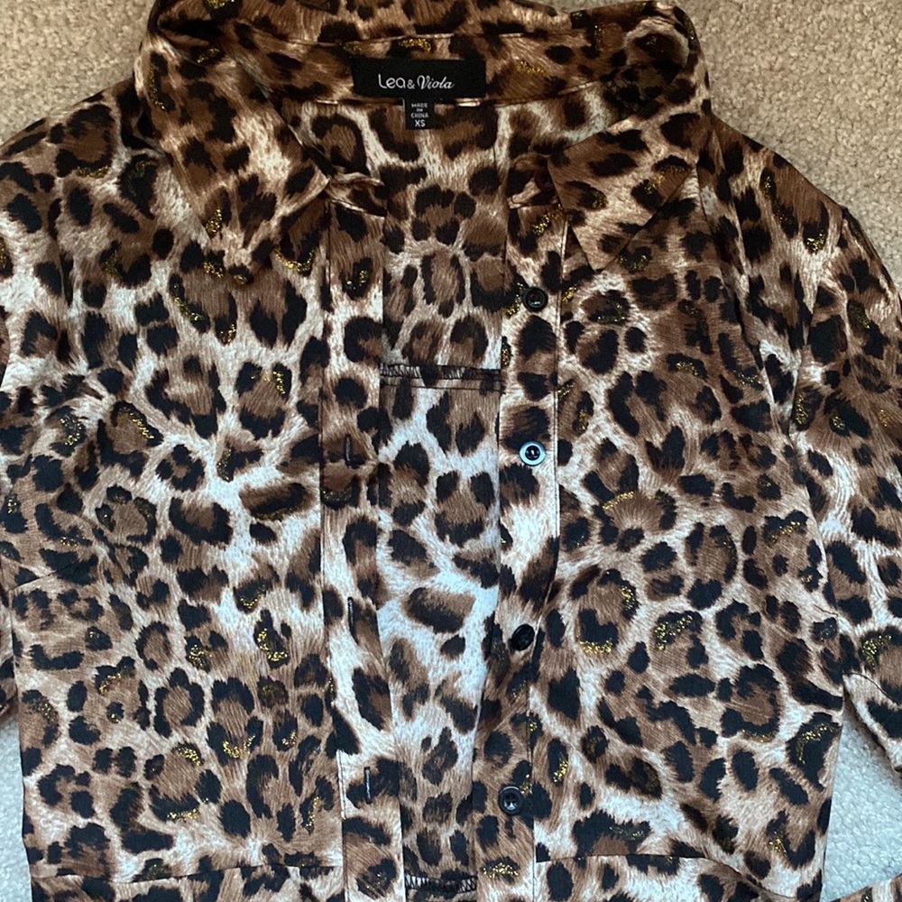 Lea And Viola Button Down Leopard Print Dress. - image 4